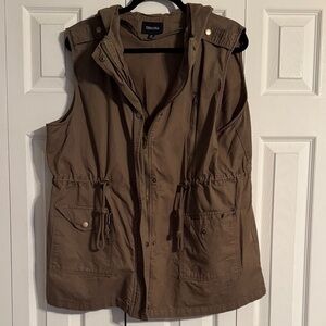 Zenana Olive Vest with Hood